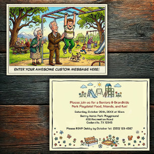 Invitación Día de abuelos y nietos en el parque infantil