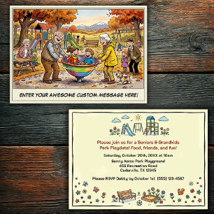 Invitación Día de abuelos y nietos en el parque infantil