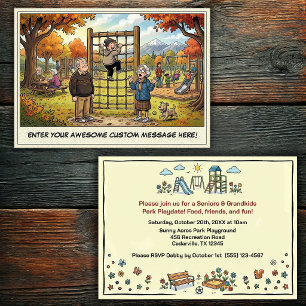 Invitación Día de abuelos y nietos en el parque infantil