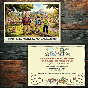 Invitación Día de abuelos y nietos en el parque infantil