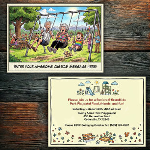 Invitación Día de abuelos y nietos en el parque infantil