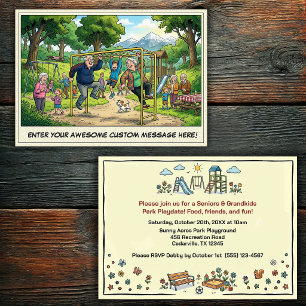 Invitación Día de abuelos y nietos en el parque infantil