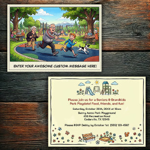 Invitación Día de abuelos y nietos en el parque infantil