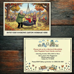 Invitación Día de abuelos y nietos en el parque infantil