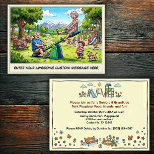 Invitación Día de abuelos y nietos en el parque infantil