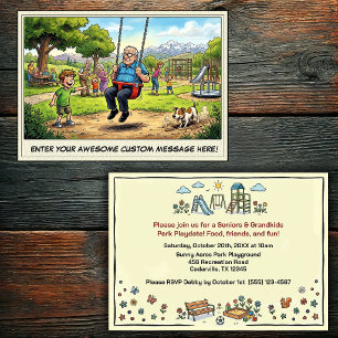 Invitación Día de abuelos y nietos en el parque infantil