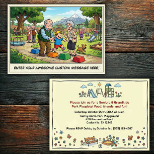 Invitación Día de abuelos y nietos en el parque infantil