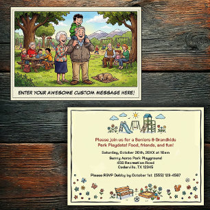 Invitación Día de abuelos y nietos en el parque infantil