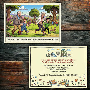Invitación Día de abuelos y nietos en el parque infantil