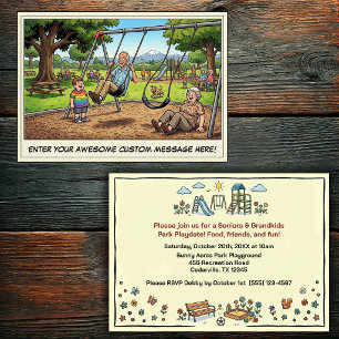 Invitación Día de abuelos y nietos en el parque infantil