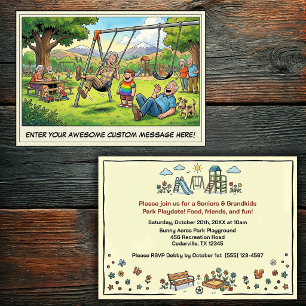 Invitación Día de abuelos y nietos en el parque infantil