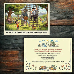 Invitación Día de abuelos y nietos en el parque infantil