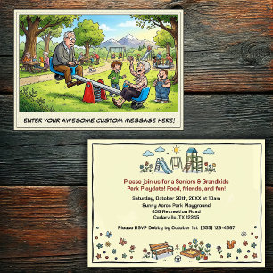 Invitación Día de abuelos y nietos en el parque infantil