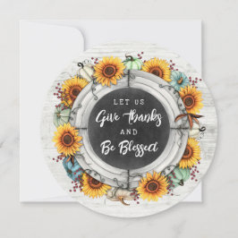 Invitación Día de Acción de Gracias Bendito Otoño Girasoles C