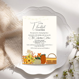 Invitación Día de Acción de Gracias Cae Calabaza fiesta de Tu