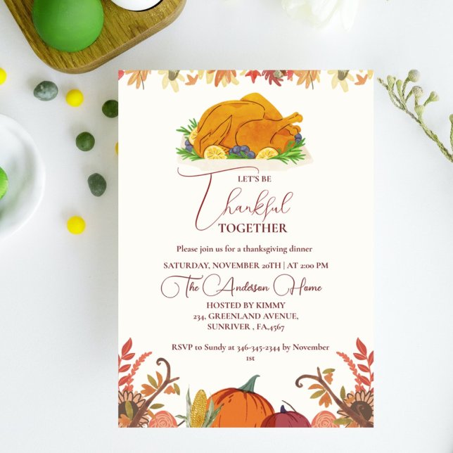Invitación Día de Acción de Gracias Cae Calabaza fiesta de Tu (Subido por el creador)