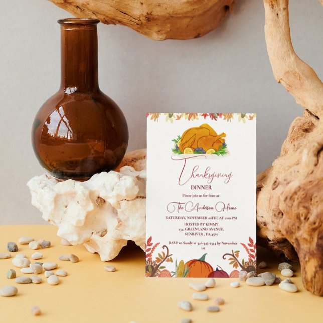 Invitación Día de Acción de Gracias Cae Calabaza fiesta de Tu (Subido por el creador)
