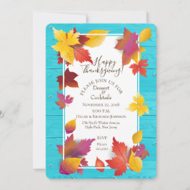 Invitación Día de Acción de Gracias Caer Maple deja acuarela