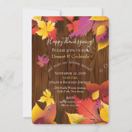 Invitación Día de Acción de Gracias Caer Maple deja acuarela