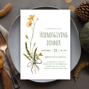 Invitación Día de Acción de Gracias Cena única y moderna de a