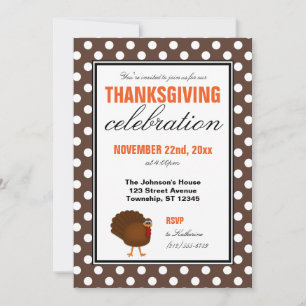 Invitación Día de Acción de Gracias Chevron, Naranja de Punto