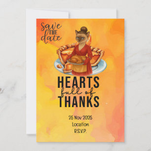 Invitación Día de Acción de Gracias con pavo para amantes de 