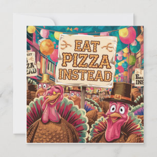 Invitación Día de Acción de Gracias con pizza