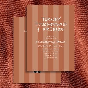 Invitación Día de Acción de Gracias de Amigos Pavo Toque de F