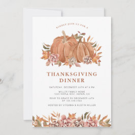 Invitación Día de Acción de Gracias de Calabaza