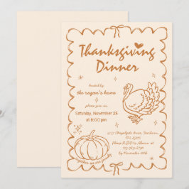 Invitación Día de Acción de Gracias de la Calabaza Quirky de