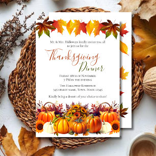 Invitación Día de Acción de Gracias de la Cosecha de Otoño Ac