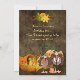 Invitación Día de Acción de Gracias de Oro, primer cumpleaños