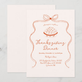 Invitación Día de Acción de Gracias de Tarta Ondulada Quirky