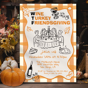 Invitación Día de Acción de Gracias de WTF Wine Turkey