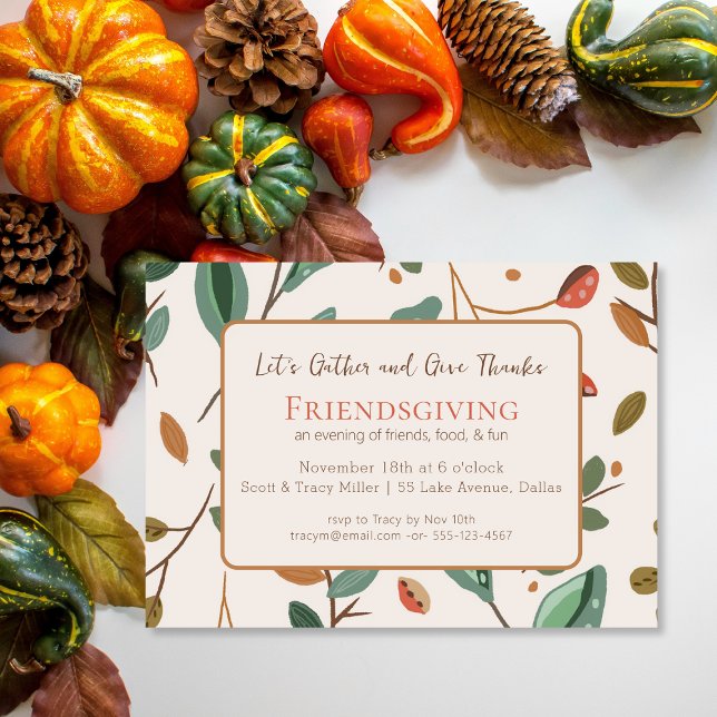 Invitación Día de Acción de Gracias del Boho ruso (Subido por el creador)