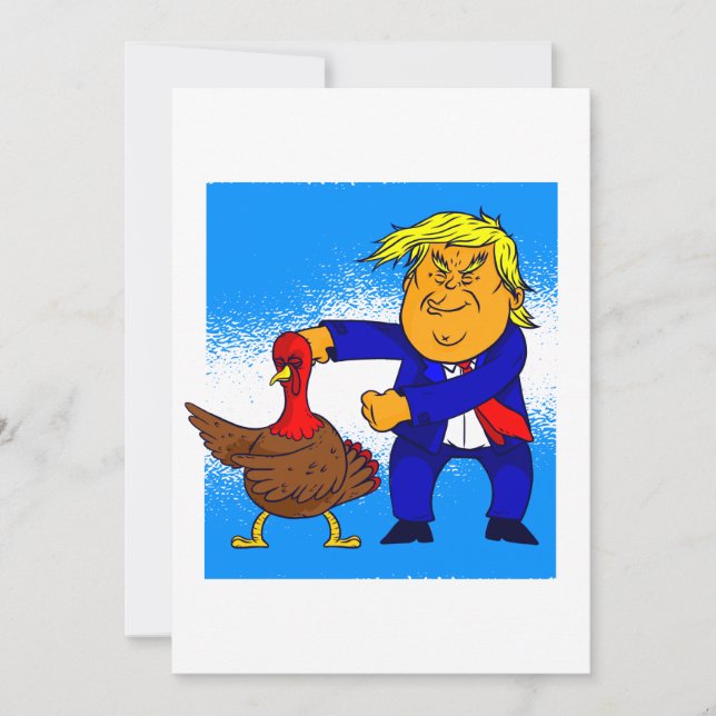 Invitación día de acción de gracias donald trump pavo diverti (Anverso)