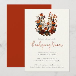 Invitación Día de Acción de Gracias Ecuestre con Herradura Mo