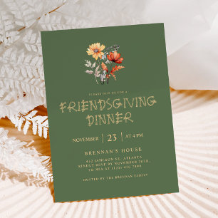 Invitación Día de Acción de Gracias Elegante Fiesta de Día de