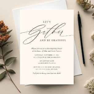 Invitación Día de Acción de Gracias entre Amigos Marrón Reuni