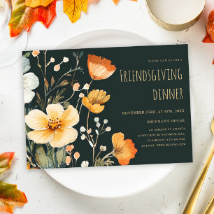 Invitación Día de Acción de Gracias Floral Rustic Friendster