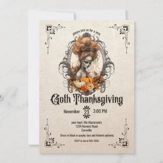 Invitación Día de Acción de Gracias gótico