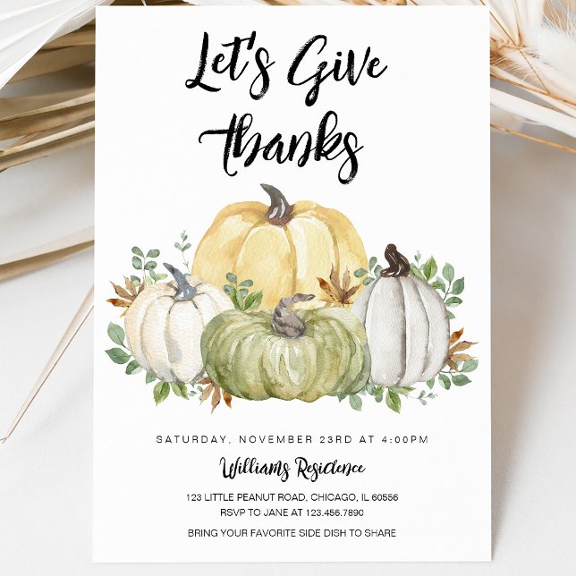 Invitación Día de Acción de Gracias Let's Give Thanks (Subido por el creador)