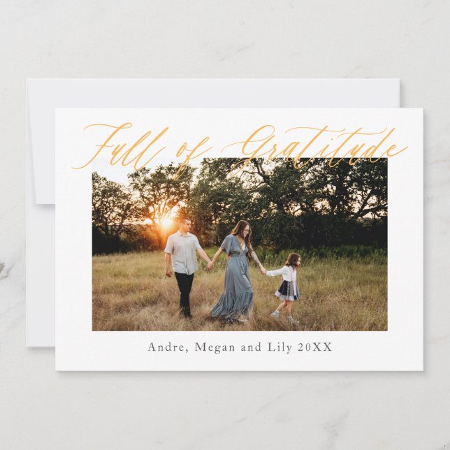 Invitación Día de Acción de Gracias Lleno de Gratitud (Anverso)