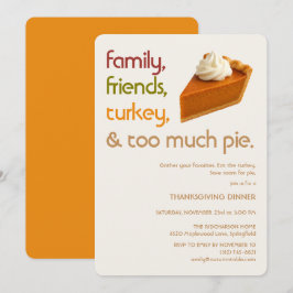 Invitación Día de Acción de Gracias moderno para familia, ami