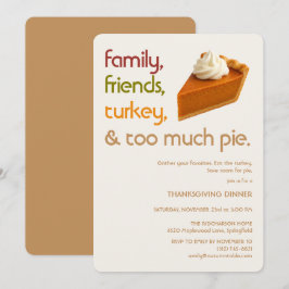 Invitación Día de Acción de Gracias moderno para familia, ami