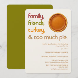 Invitación Día de Acción de Gracias moderno para familia, ami