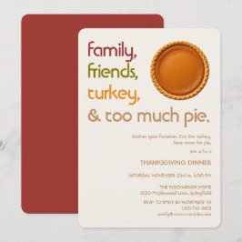 Invitación Día de Acción de Gracias moderno para familia, ami