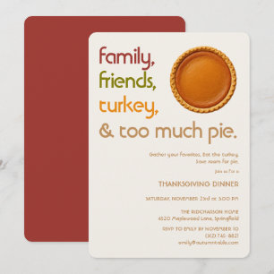 Invitación Día de Acción de Gracias moderno para familia, ami