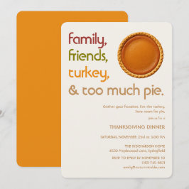 Invitación Día de Acción de Gracias moderno para familia, ami