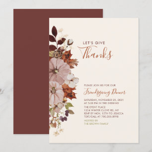 Invitación Día de Acción de Gracias/Otoño Cena de amigos/Día 